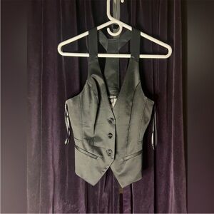 Bebe black vest cute top button up vest small
